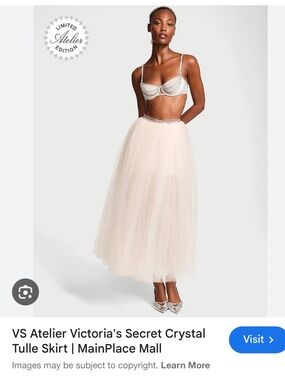 Victoria's Secret Atelier Crystal Tulle Maxi Skirt in Blush